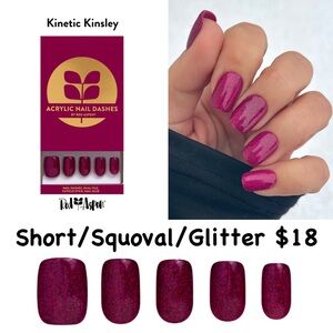 Red Aspen Kinetic Kinsley Press-On Nails - Glitter Pink